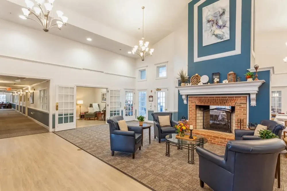 Community Living Room and Fireplace