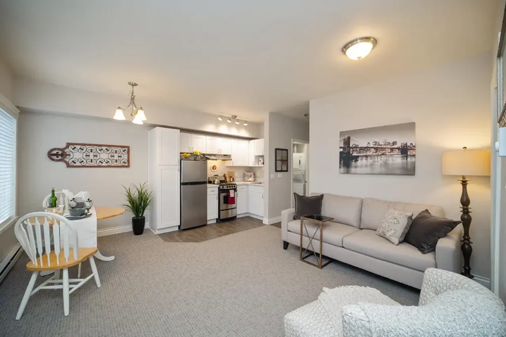 Model Two Bedroom Apartment Kitchenette and Living Room