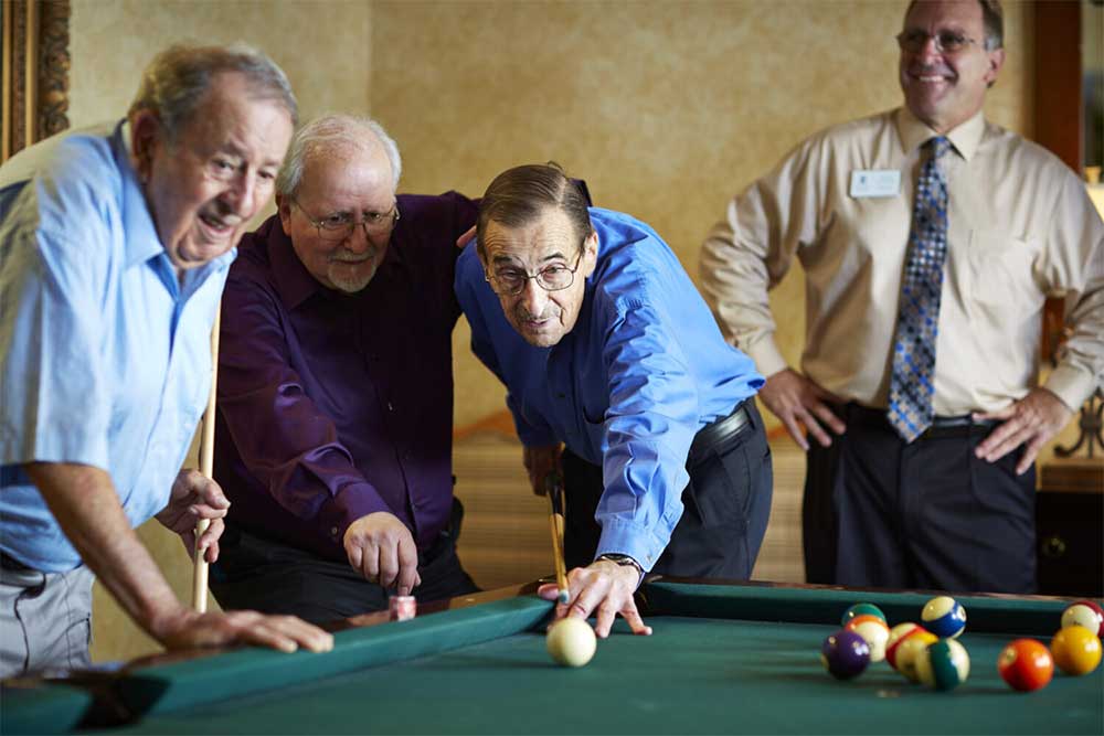 Five Star residents playing pool